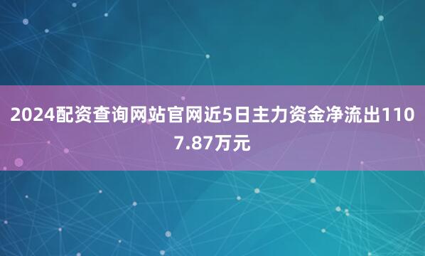 2024配资查询网站官网近5日主力资金净流出1107.87万元